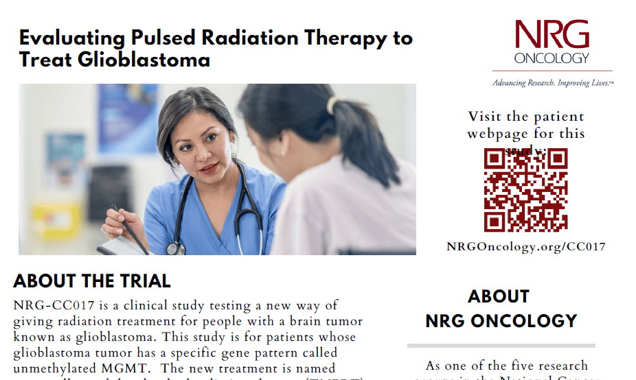 NRG-CC017: Evaluating Pulsed Radiation Therapy to Treat